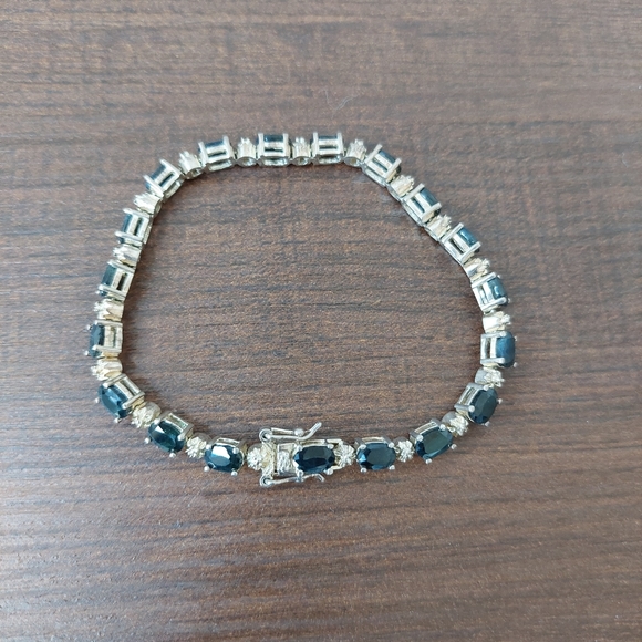 Vintage 925 Onyx Oval Tennis Bracelet
